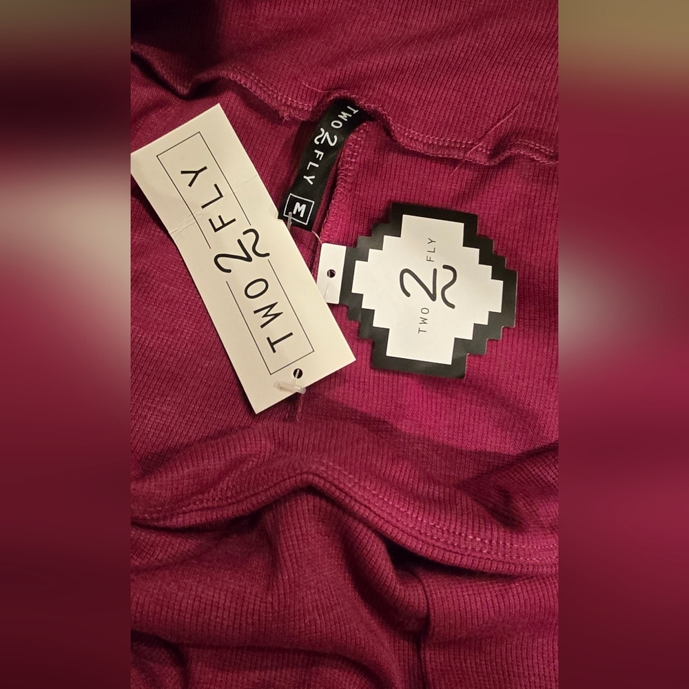 Two Fly Burgundy Flare Pants - Picture 4 of 4